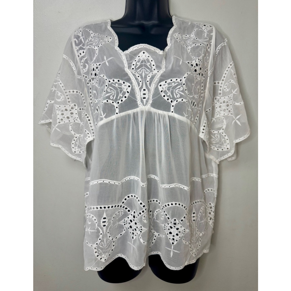 Anthropologie Meadow Rue Top Size XS White
